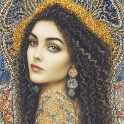 Closeup Portrait Of Beautiful Persian Queen · Creative Fabrica