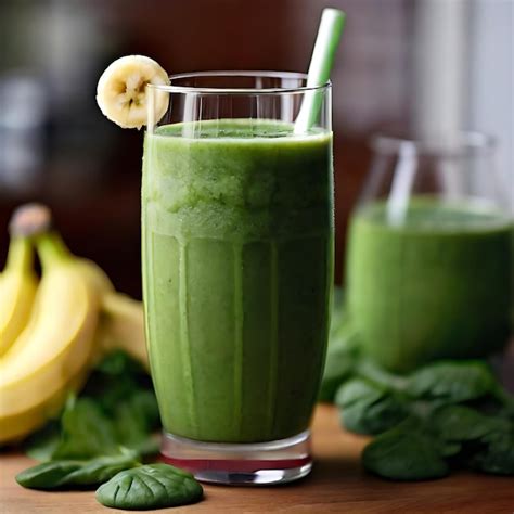 Premium Photo Banana And Spinach Detox Juice Ai