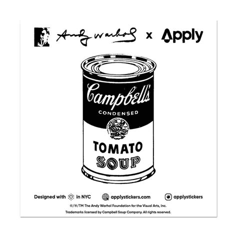 Sticker Sheet Warhol Campbell S Soup Cans Fondation Beyeler Shop