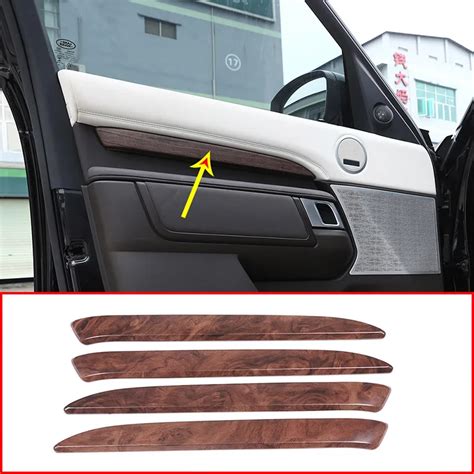 4 Pcs Rose Wood Grain Abs For Land Rover Discovery 5 Lr5 L462 2017 19 Car Interior Door