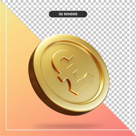 Moneda De Libra De Oro 3d Visual Aislado Archivo PSD Premium