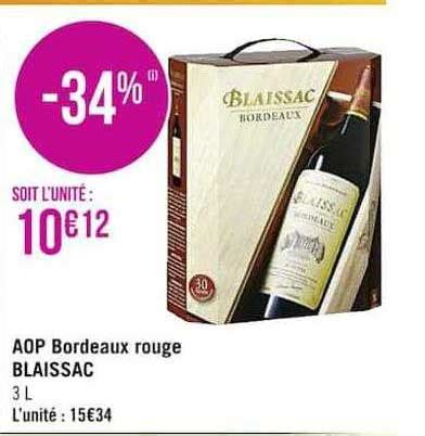 Promo Aop Bordeaux Rouge Blaissac chez Supermarchés iCatalogue fr