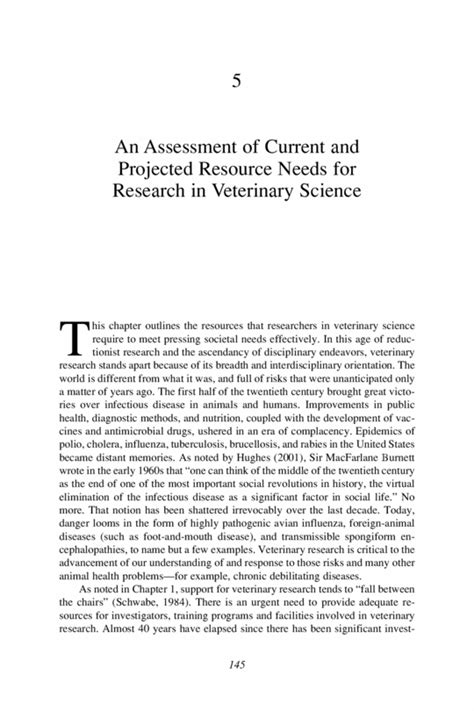 5 An Assessment Of Current And Projected Resource Needs For Research In