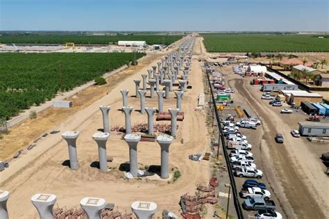 Aerial view of the 6,331-foot-long Hanford Viaduct construction site in ...