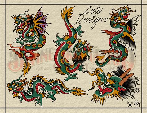 Milton Zeis Dragon Tribute Flash Sheet Etsy