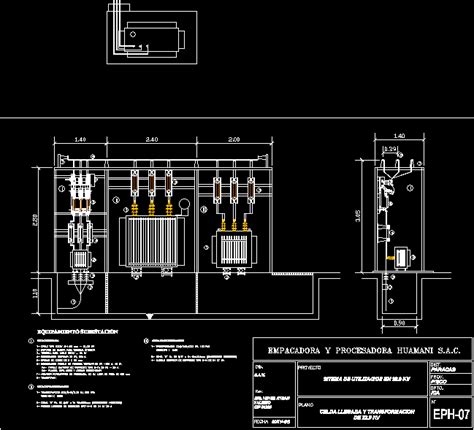 Subestacion Caseta 22 9Kv En Autocad Librería Cad