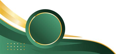 Luxury Green Gold Curve Corner Border On White Background Green Gold