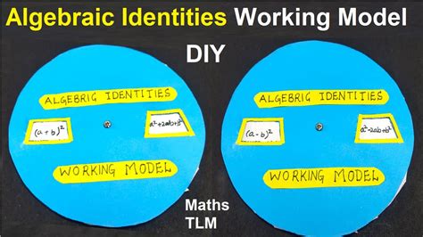 Algebraic Identities Working Model Math S Project Tlm Diy Diy Pandit Youtube