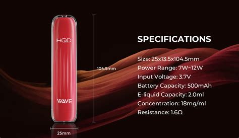 Hqd Disposable Vape Wave 600 Puffs Unique Design With Tpd Certified