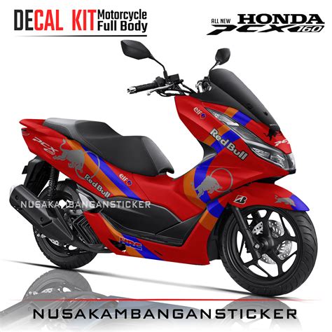 DECAL KIT STICKER HONDA PCX 160 CIRCLE ELF RACE MERAH05