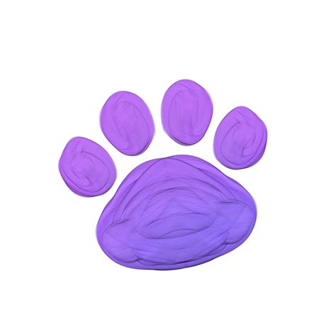 Cute Purple Paw Print Stationary Sticker Oil Painting 21504068 Png