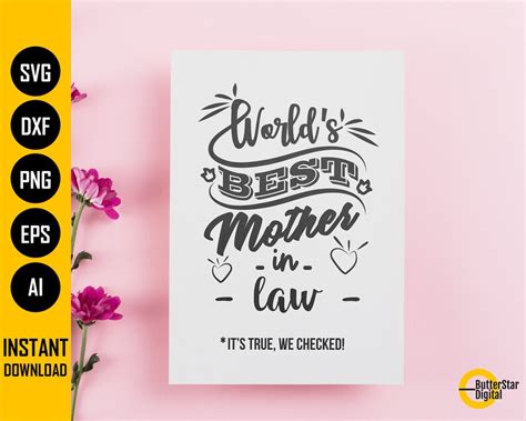 World S Best Mother In Law Svg Mother In Law Day Gift Etsy