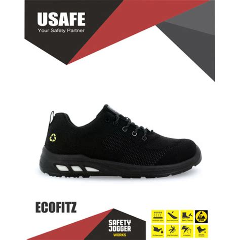 Jual Sepatu Safety Jogger Fitz Black Hitam Ecofitz Kota