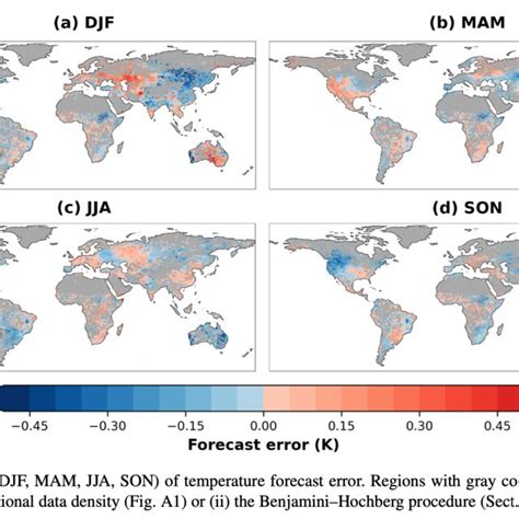 Seasonal Averages Djf Mam Jja Son Of Temperature Forecast Error