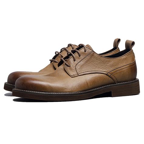 Classic Genuine Leather Derby Shoes For Men Vintage Breathable Wear