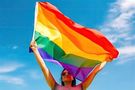 Imagen Vibrante De Una Niña Ondeando Con Orgullo La Bandera Del