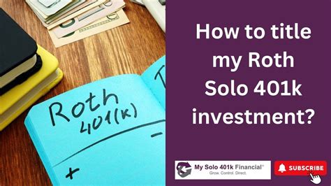 Self Directed Solo 401k Real Estate Question Answered How To Title My Roth Solo 401k