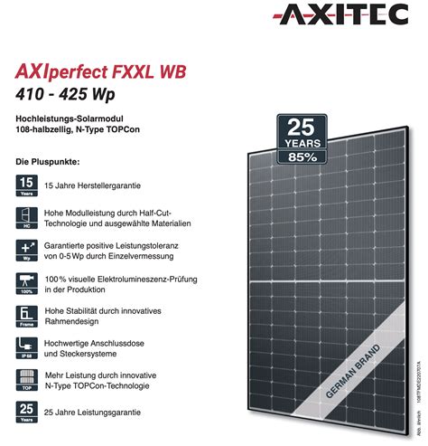 Axitec Solarmodul Wp Ac Tfm Wb Axiperfect Fxxl Wb