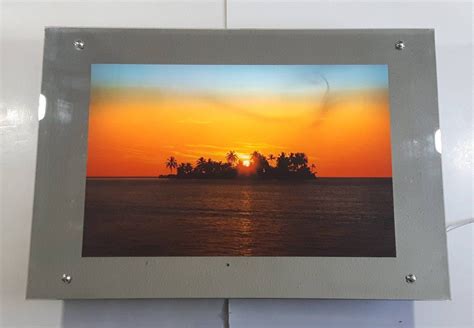 Tropical Island Sunset Lighted Motion And Sound Wall Mirror 18 Sound