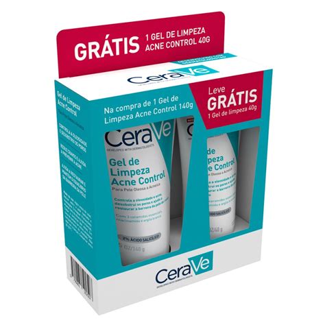 Kit CeraVe Gel De Limpeza Acne Control 140g E Ganhe CeraVe Gel De