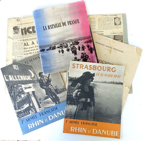 Lot De Revues Et Journaux Poque Lib Ration Re Arm E Rhin Et Danube