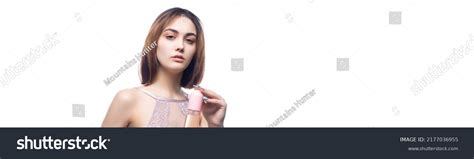 Beautiful Sexy Lady Elegant Nude Bodysuit Stock Photo