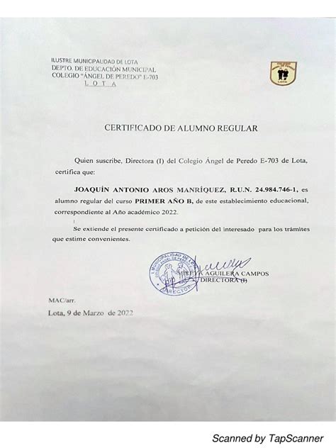 Certificado De Alumno Regular Pdf Pdf