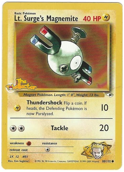 Lt Surge S Magnemite Lv 12 Gym Heroes 80 Pokemon Card