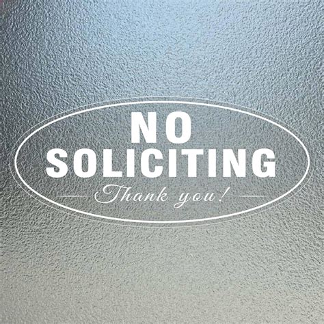 No Soliciting Sign 7x3 Self Adhesive No Solicitation