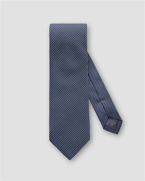 Navy Basketweave Silk Tie Eton