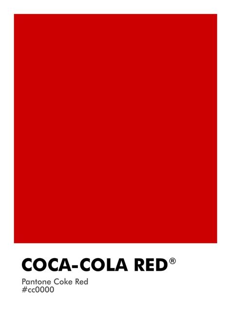 Pantone Coca Cola Red Poster Picture Metal Print Paint By Masahiro