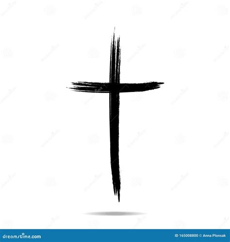 Christian Cross Sign Hand Drawn Black Grunge Cross Icon Vector