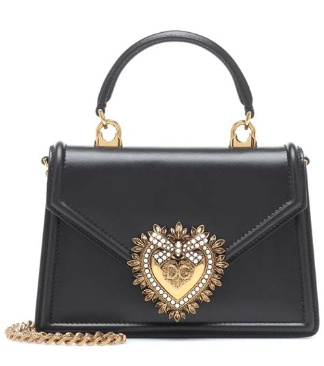 Devotion Small Leather Shoulder Bag Black Dolce And Gabbana Shoulder Bags Shoulder Bag