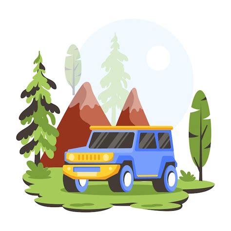 Una Ilustración Plana Del Transporte Forestal Vector Premium