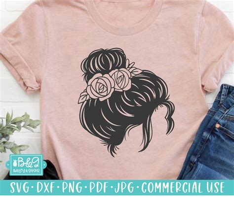 Floral Messy Bun Svg Hairdresser Svg Cut File For Cricut Or Etsy