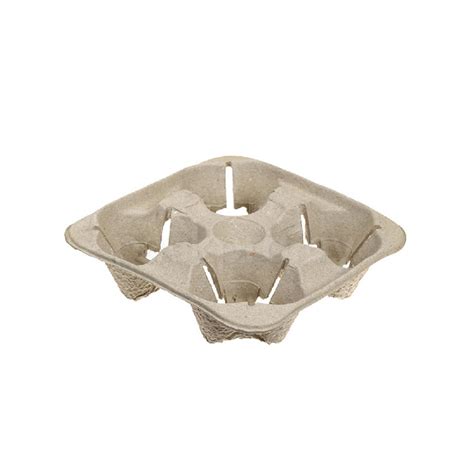 Держатель для стаканов на 4шт крафт 19,5x19,5x5,0см 130шт/уп