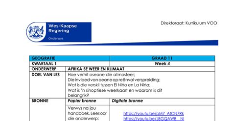 Geografie Graad Kwartaal Week Pdf Google Drive