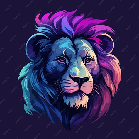 Premium Vector Colorful Lion Head Vector Mascot Logo Illustration