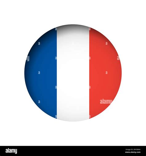 France Flag Behind The Cut Circle Paper Hole With Inner Shadow Stock