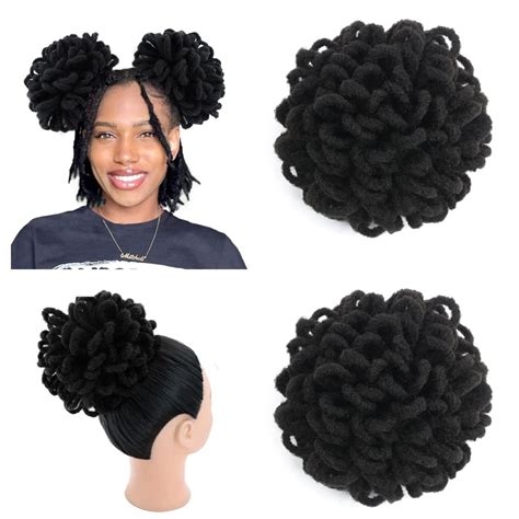 Amazon KGBFASS 2Pcs Curly Locs Ponytail Drawstring Buns Loc Petal