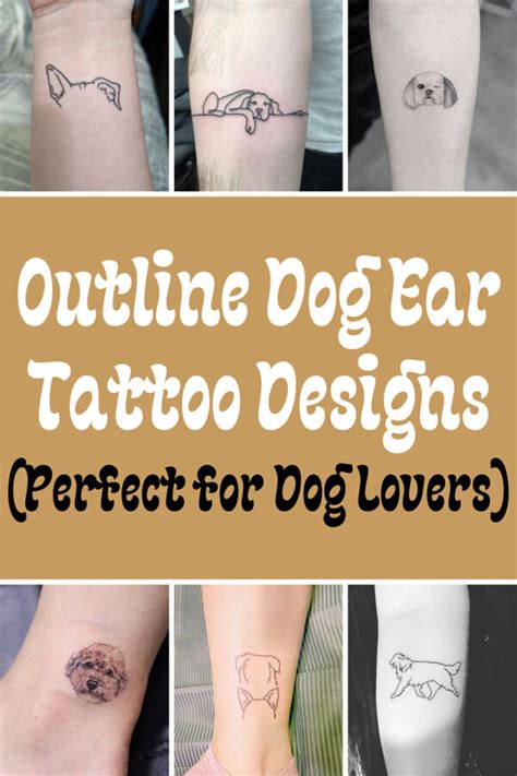 Outline Dog Ear Tattoo Designs For Minimalist Dog Lovers - Tattoo Glee