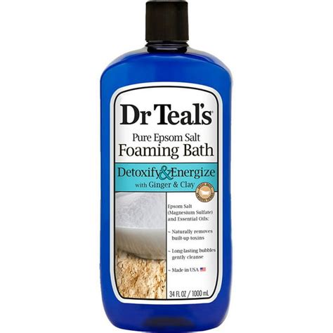 Dr Teals Pure Epsom Salt Detoxify And Energize Foaming Bath With Ginger And Clay 34 Oz Walmart