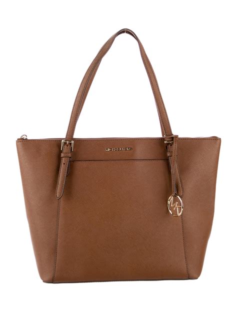 Michael Kors Saffiano Leather Tote Brown Totes Handbags Mic226195 The Realreal