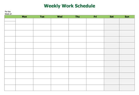 Blank Work Schedule Forms