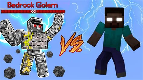 Bedrock Golem Vs Herobrine In Minecraft Youtube