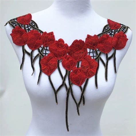 1pc Fabric Flower Venise Lace Sewing Applique Lace Collar Neckline