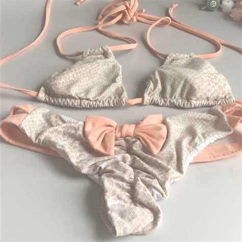 Beach Babe Swim Beach Babe Peach And Snakeskin Bikini Poshmark