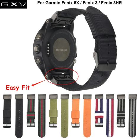 Gxv 26mm Easy Fit Nato Premium Nylon Strap Watch Band Quick Release