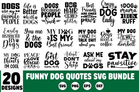 Funny Dog Quotes Svg Bundle Graphic By Designsquare · Creative Fabrica