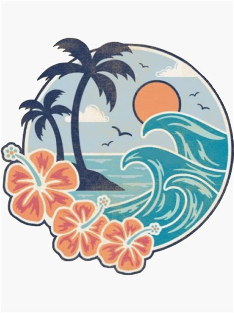 Hawaiian Themed Sticker Sticker For Sale By Brooksstickers Redbubble